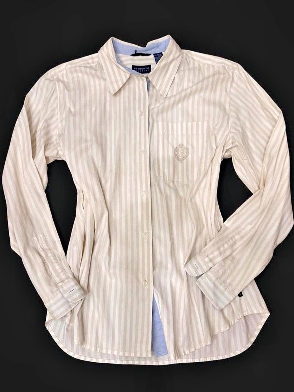 Liz Claiborne 100% cotton Striped Button Down Shirt